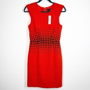 J. Crew Red and Black Polka Dot Dress
